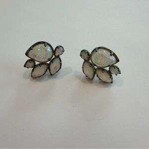 Kendra Scott Carmella Iridescent Drusy White Cluster Stud Earrings